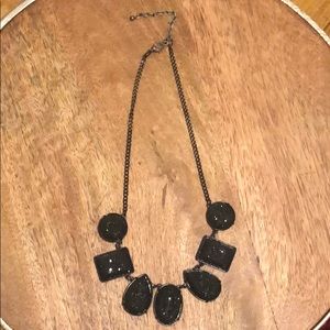 Black rhinestones detailed necklace